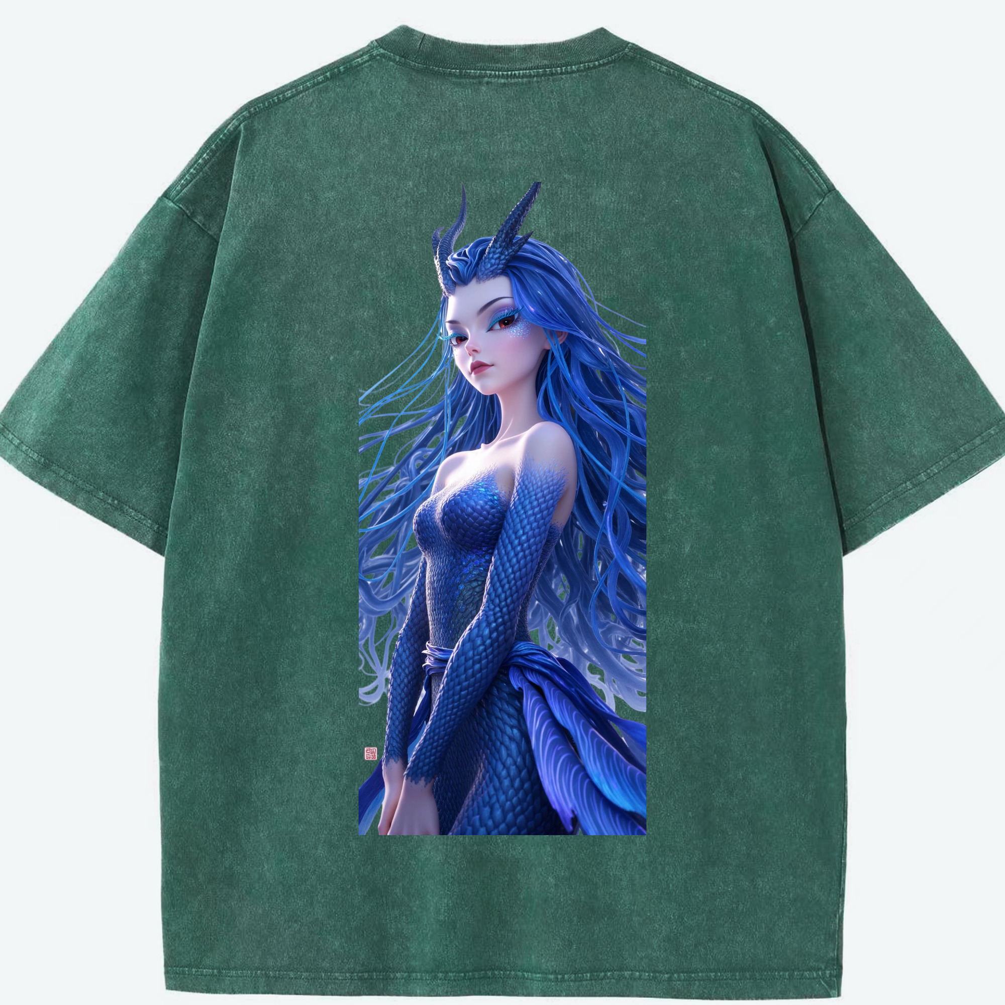 （画像用） Ne Zha 2 ナタ 魔童の大暴れ 綿100% ヴィンテージ風 半袖Tシャツ（背面プリント）
